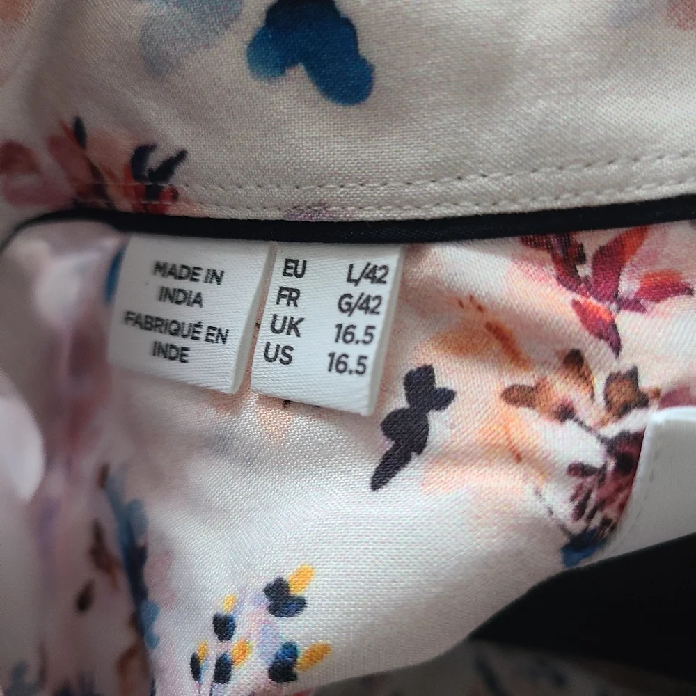 Selected Homme Floral Print Button Shirt Mens Size Large - Picture 5 of 6